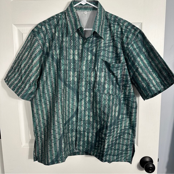Unbranded shirt, men's XL, Greens with red, button down, fine mesh liner - Picture 1 of 7